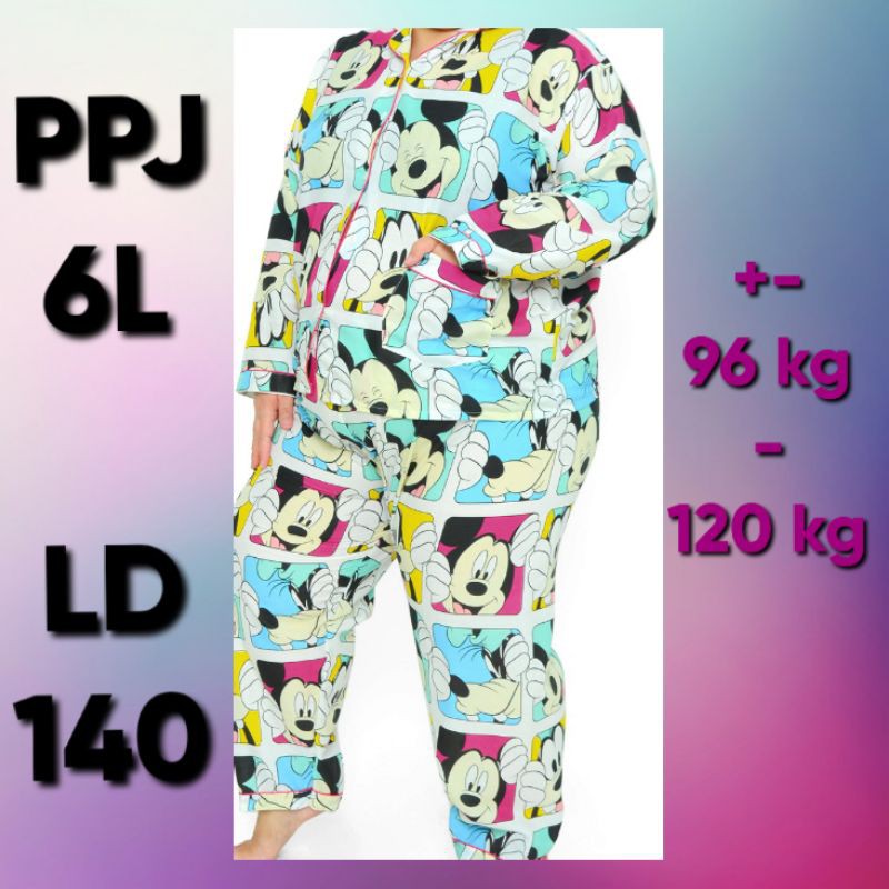 BAJU TIDUR SUPER BIG SIZE /JUMBO WANITA SETELAN LD 140