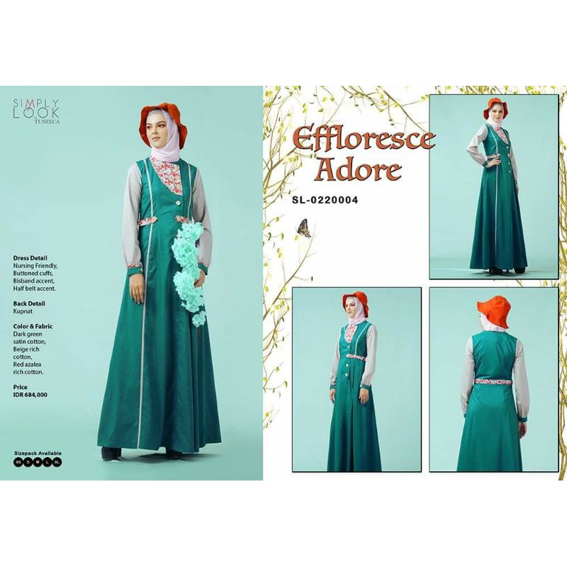 SIMPLY LOOK AUTUM BLOSSOM BY TUNEECA DISKON SALE PROMO SL-0220004 GAMIS LONG DRESS