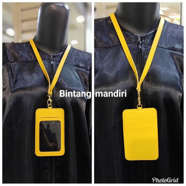 

Name Tag ID Card Holder Warna Kuning 4 Slot Kualitas Bagus