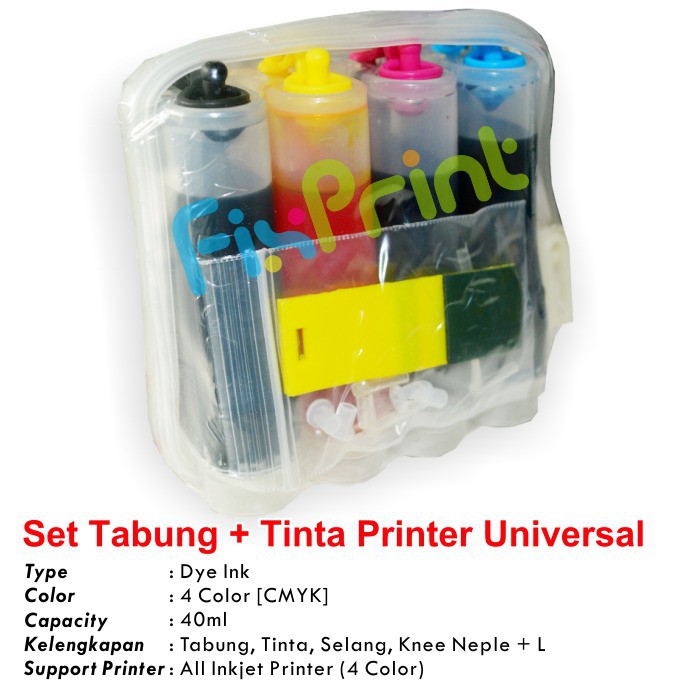 Tabung Infus 40ml Tinta Refill Modifikasi Printer Canon IP2770 Mp287 Mp237 TS307 TS207 Mg2570s