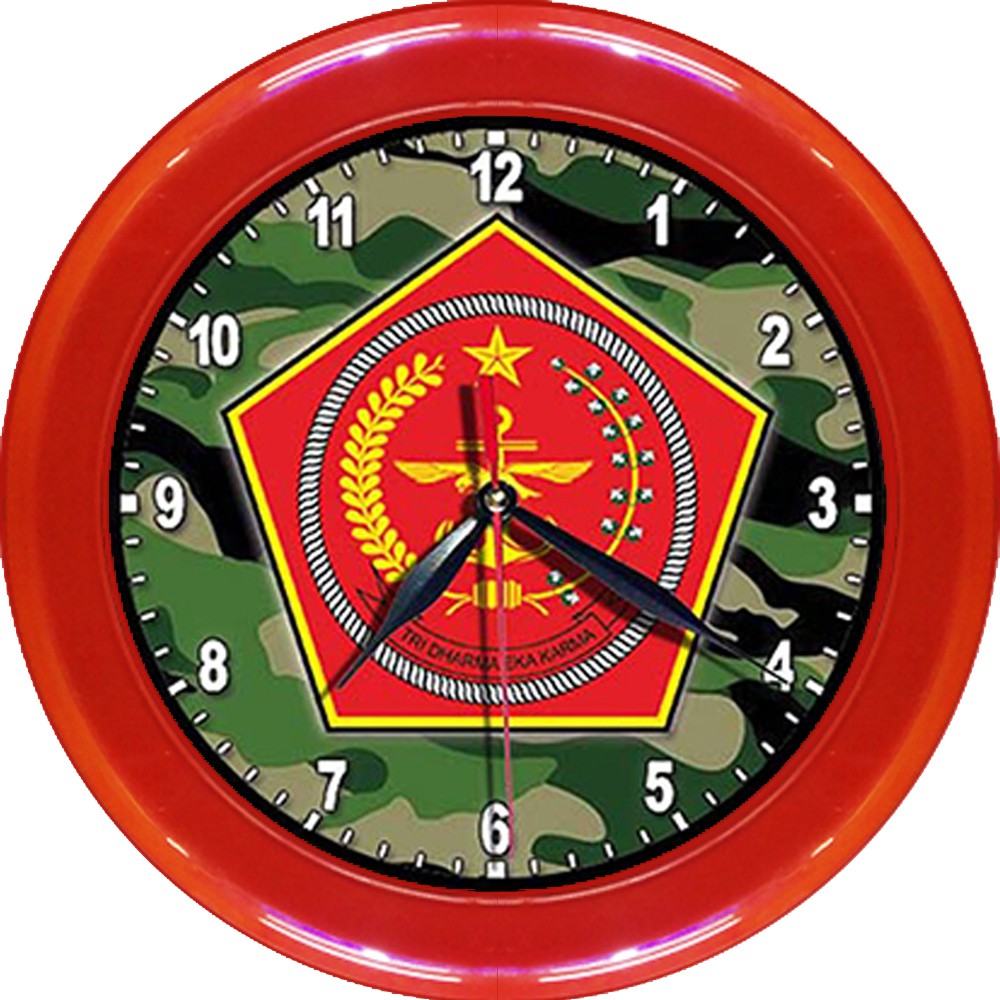 JAM DINDING TNI-LOGO   (DIAMETER 30CM)