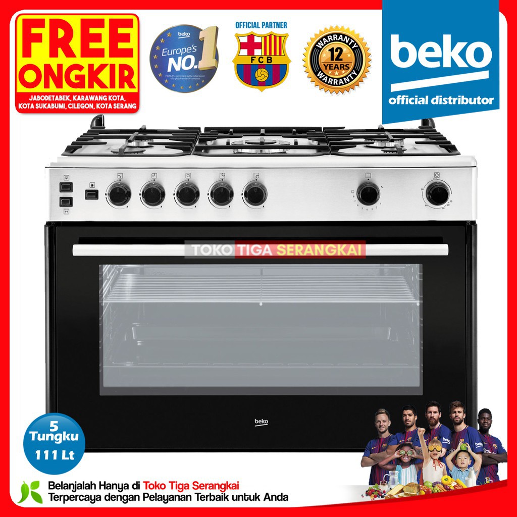 Beko Freestanding Gas Cooker Kompor Oven GG 15115 DX (FREE ONGKIR)