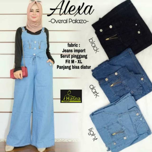Overall jeans wanita celana panjang muslimah terbaru | Baju Kodok Jeans Celana Kulot Bahan Jins