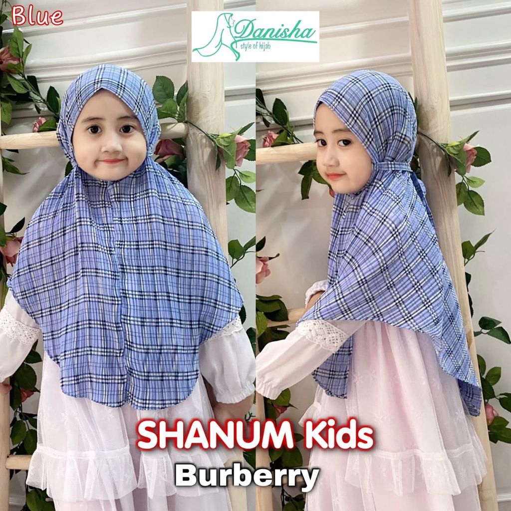 Jilbab Anak Bergo Shanum Plisket Motif Ceruti Kids Ori Danisha Hijab