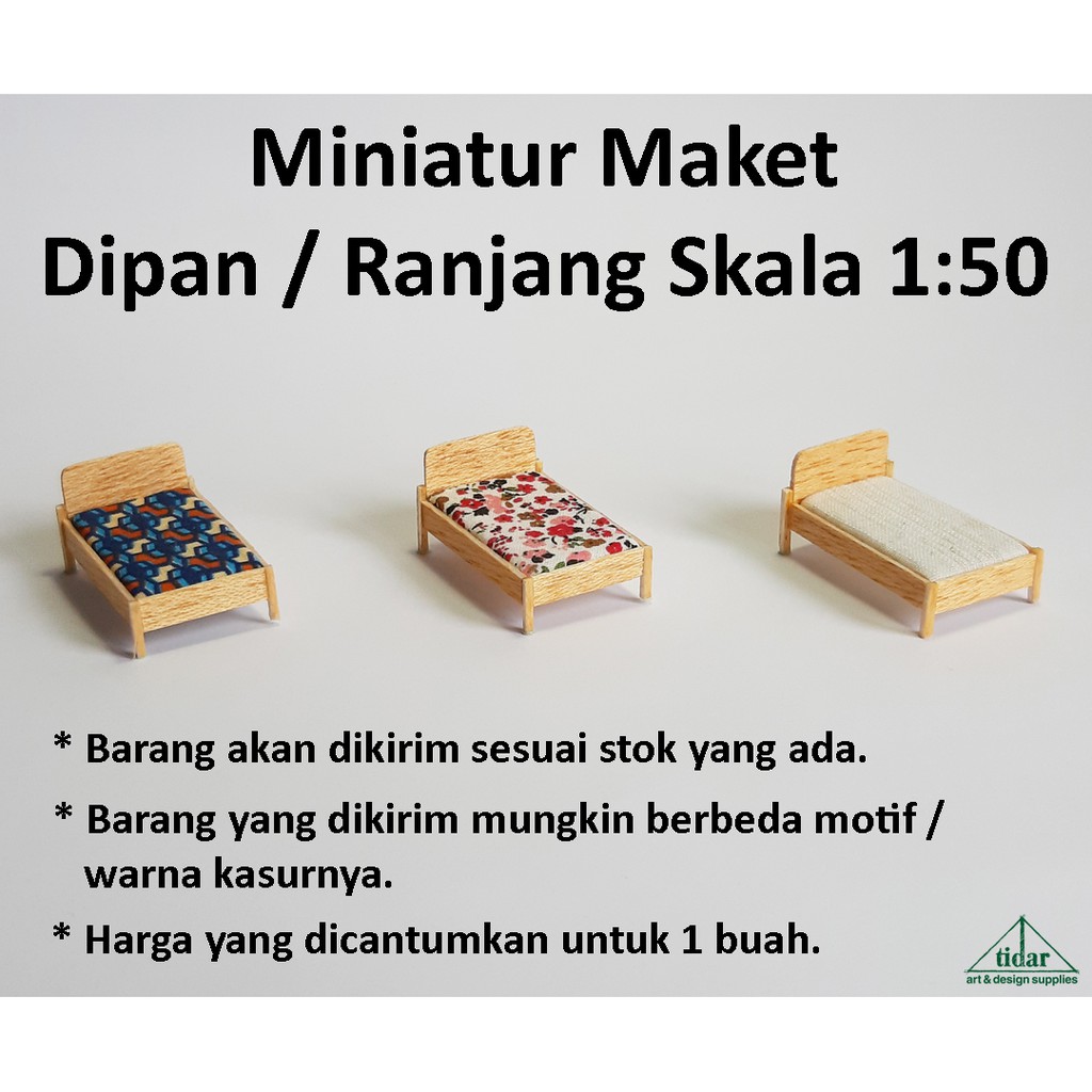 

[MR] Miniatur Maket Dipan Kayu / Ranjang / Tempat Tidur Single Skala 1:50