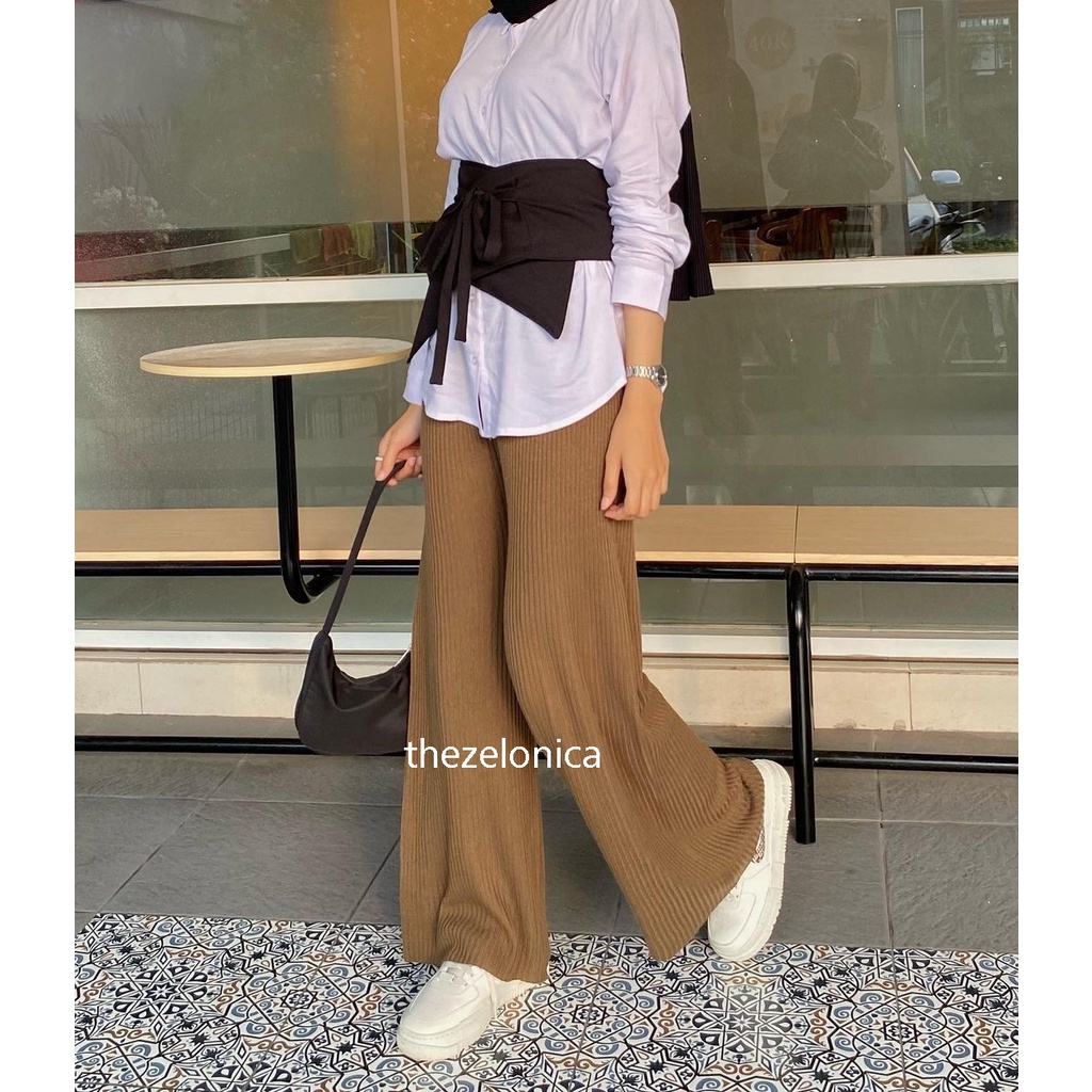 Zelonica Coco Pants Celana Bahan Rajut