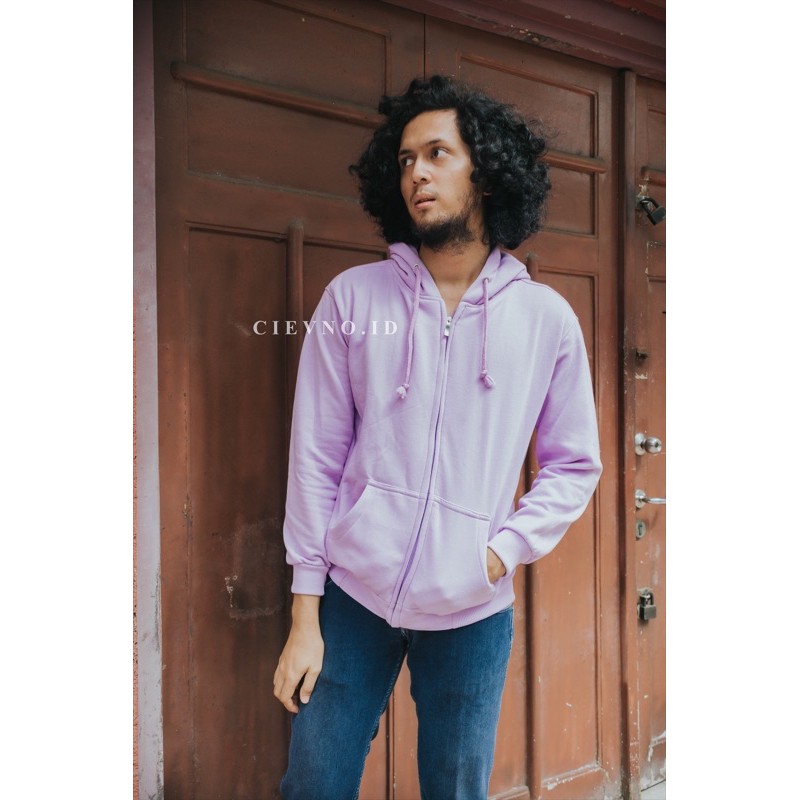 HOODIE ZIPPER PREMIUM LILAC SIZE XS - XL (INTERNASIONAL)