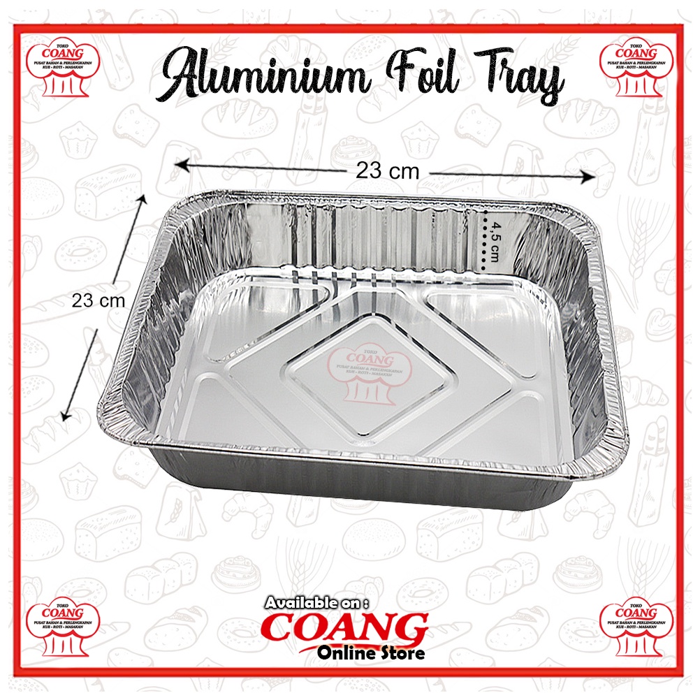 ALU FOIL TRAY 11380 @ 10 PCS - ALUMINIUM FOIL TRAY PERSEGI