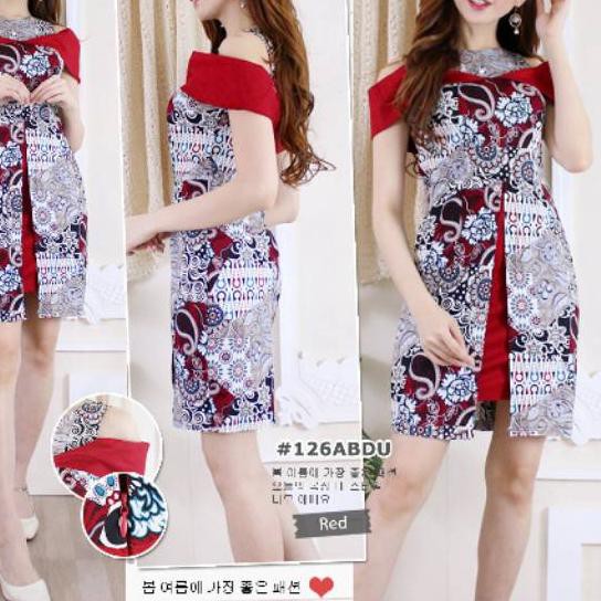 ✈ DRES BATIK 126 AB #126 JM , DRES SABRINA SIZE STANDAR & JUMBO ✿