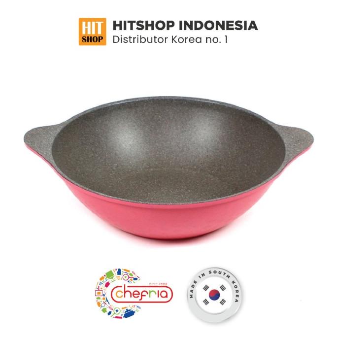 PERALATAN MASAK CHEFRIA VIVID WOK PAN 2 HANDLE 28CM - PANCI/WAJAN/PENGGORENGAN KOREA PERALATAN DAPUR