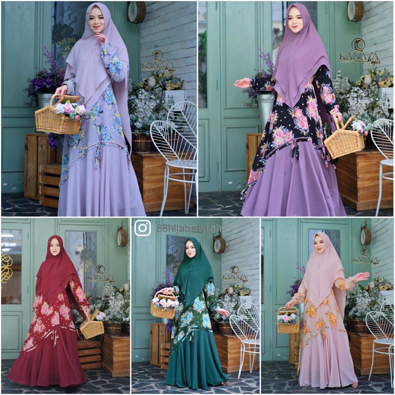 NAZWA syari ori Kanaya / gamis ceruty / gamis set syari