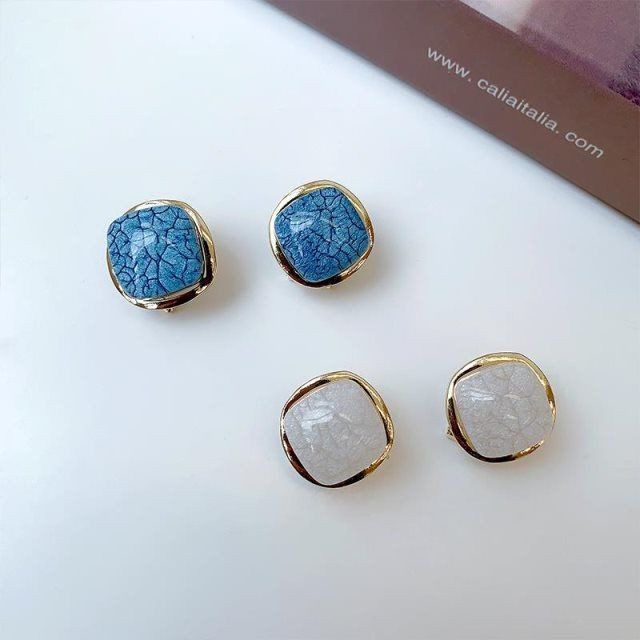 anting 925 Silver Needle Light Luxury Crack Sapphire Popular Stud Earrings Wanita Korea Fashion Anting Aksesoris