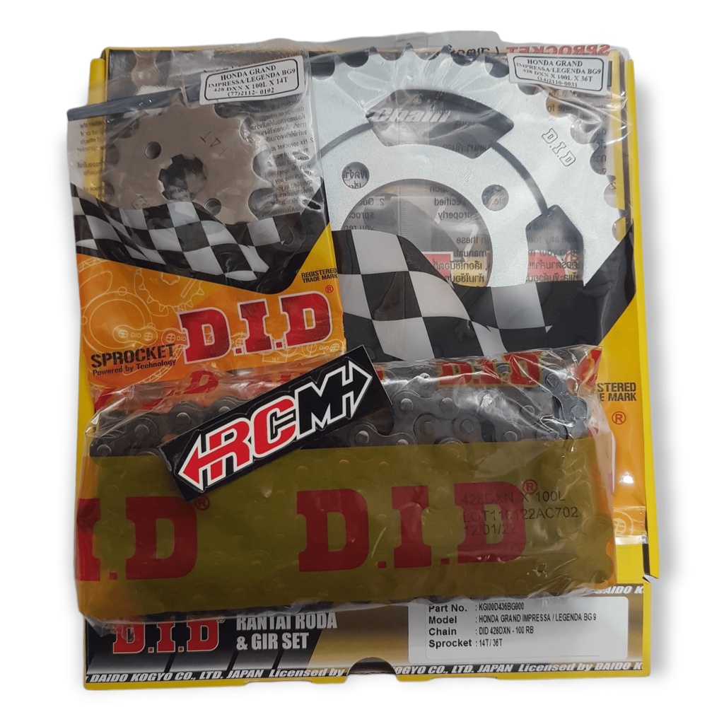 CHAIN KIT GER GEAR SET RANTAI HONDA GRAND LEGENDA PRIMA STAR ASTREA IMPRESSA TEBAL 428 DXN 428DXN 10