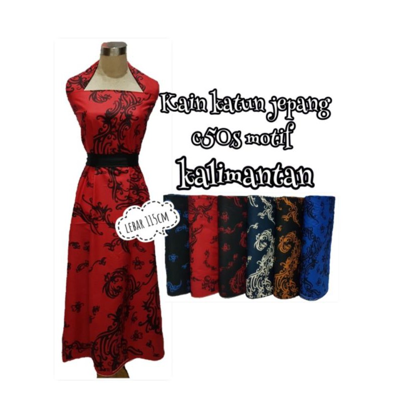 bahan kain katun halus japan jepang 50s motif kalimantan/batik katun murah