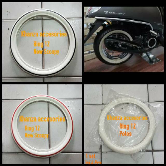 Lis ban scoopy white wall ring 12 List ban honda scoopy aksesories New scoopy 2017 dan 2018 - Rezel 