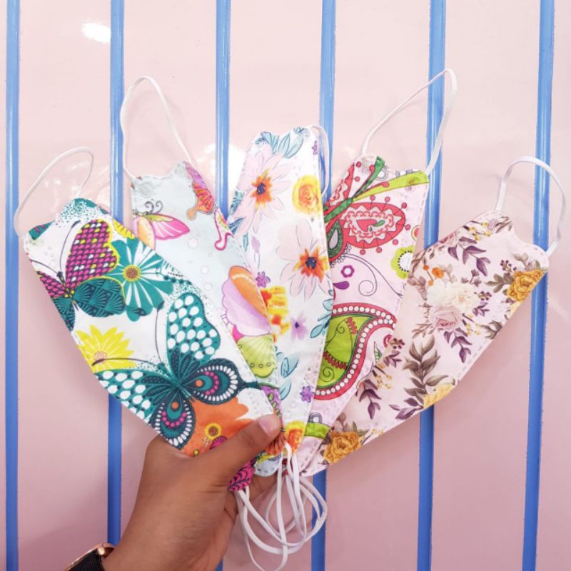 Masker KF94 Motif Bunga Lucu Cantik