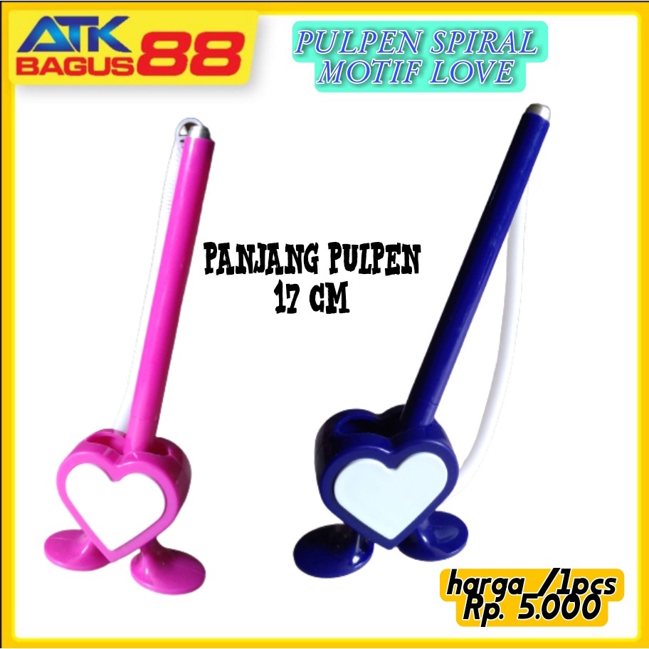 1 pcs PULPEN SPIRAL LOVE / PULPEN KEKINIAN / PEN KARAKTER / PULPEN MEJA