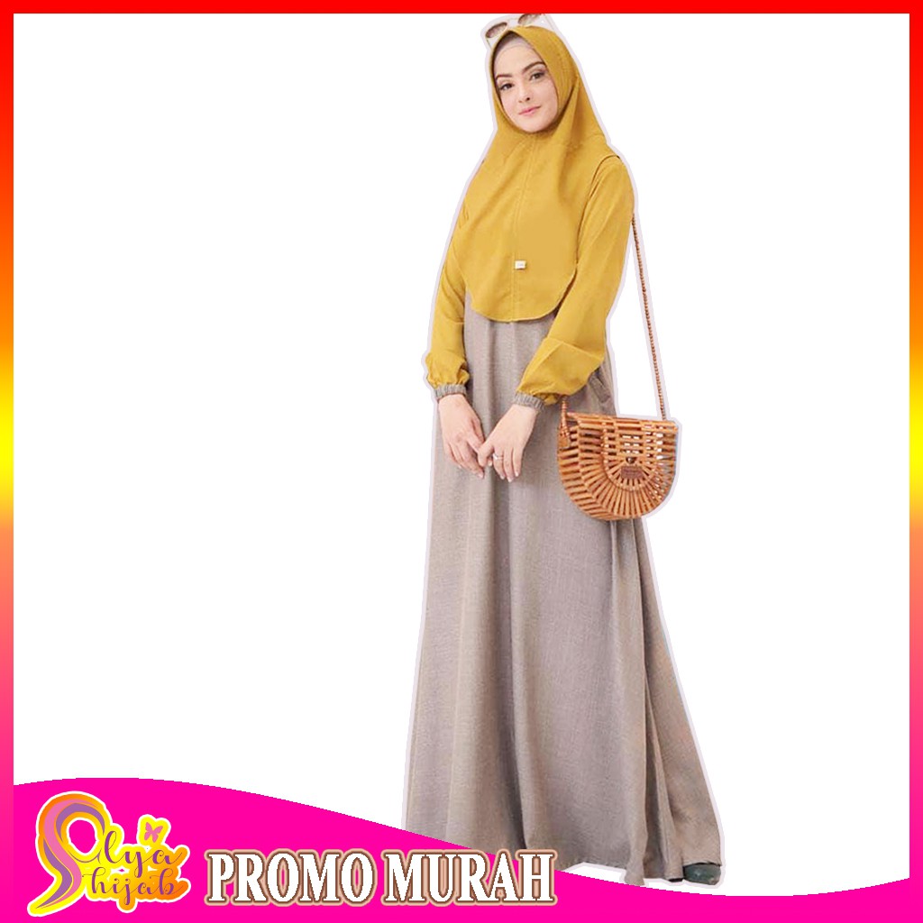 gamis setelan muslim syari set terbaru rok  lebar warna  