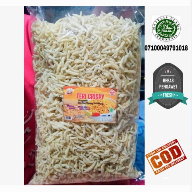 (Termurah) Teri Crispy 1kg merek Sinta Amelia Teri Krispi Kiloan - Teri Crispy Madura Teri Crispy