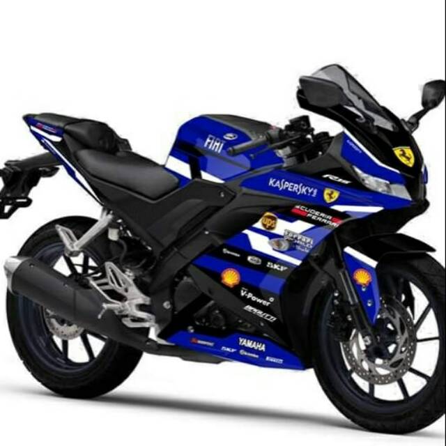 Decal striping r15 V3 Ferrari biru hitam