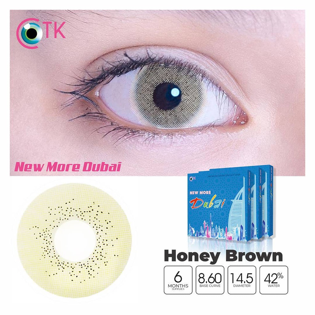 Softlens New More Dubai DIA 14.50mm NORMAL / Soflens Softlens CTK Lensa Kontak-NMD Honey Brown