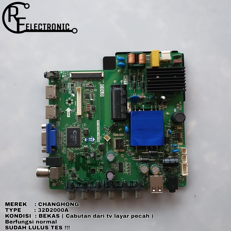 MB MOBO MAINBOARD MESIN TV LED CHANGHONG LED32D2000A LED 32D2000A 32D2000