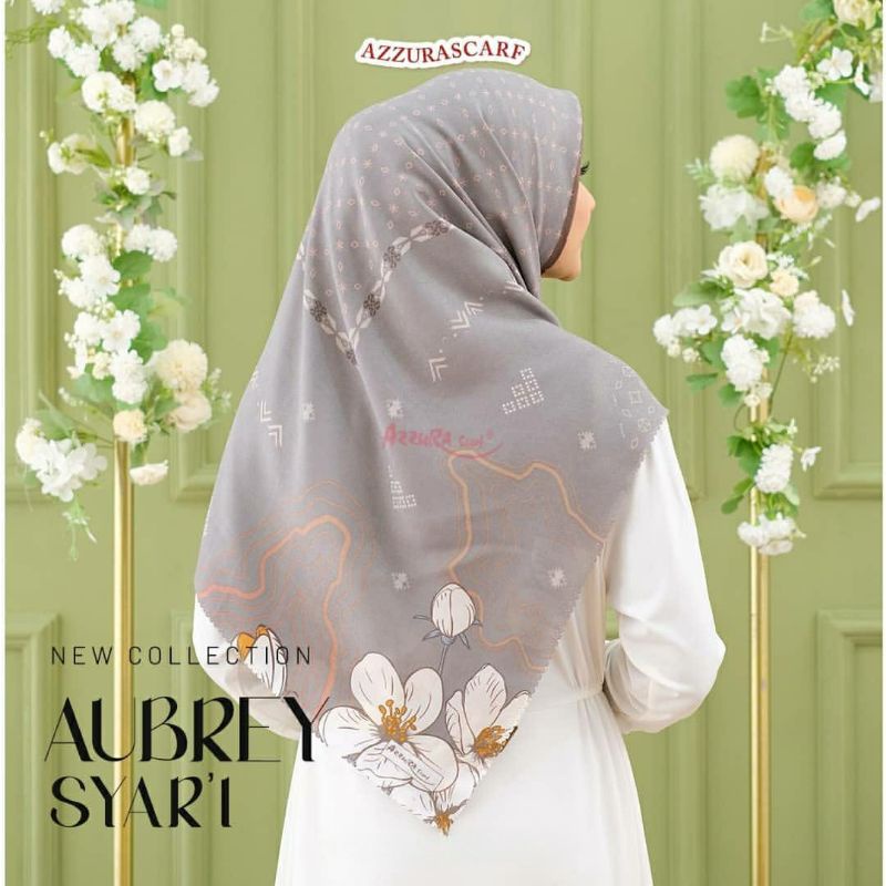 Aubrey Syari Segiempat motif Syar'i Azzura Scarf jumbo