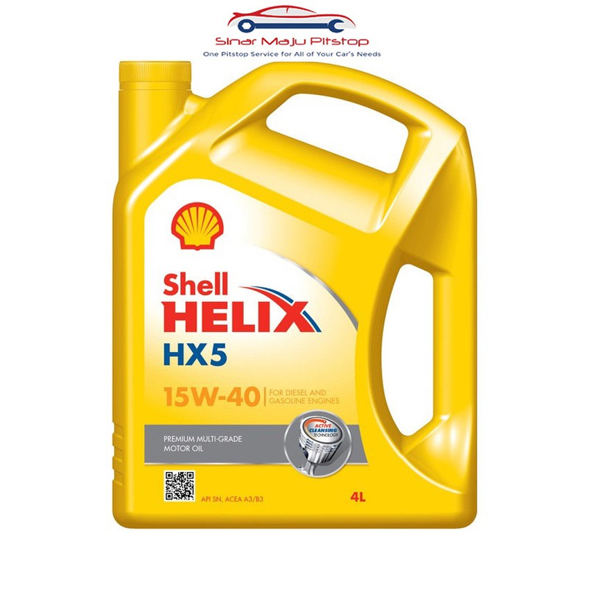 Oli Shell Galon Kuning / Pelumas Mobil 4 Liter - SHELL HELIX HX5 15w-40 SEGEL HOLOGRAM ORIGINAL