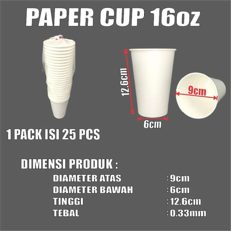 Paper Cup 8oz Hot 4oz 120ml 8oz 240ml 12oz 360ml 16oz 480ml 22oz 660ml Pack Gelas Kertas Trifinity