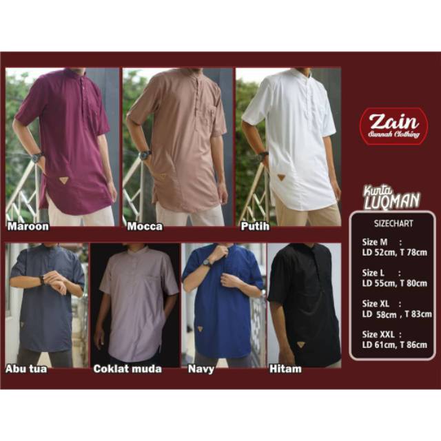 ZAIN Kurta Luqman Polos Lengan Pendek
