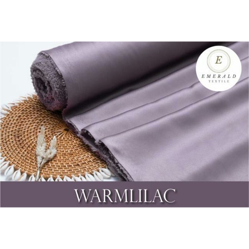 ( BUKAN HIJAB ) SETENGAH METER Kain Satin Velvet Roberto Cavalli Silk Premium - Warm Lilac ( HARGA PER 50cm KAIN )