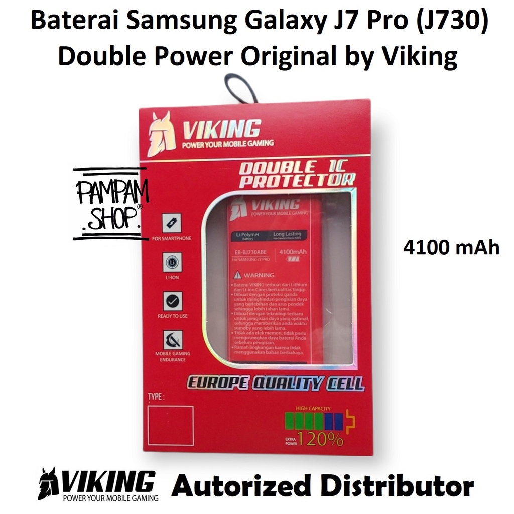 Baterai VIKING Double Power Original Samsung Galaxy J7 Pro J730 Batre Batrai Battery Dual Ori