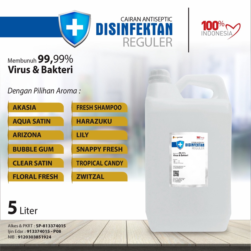 Disinfektan Reguler Varian Aroma Wangi Segar 5 Liter / Cairan Disinfektan 5 Liter ( Jerigen )