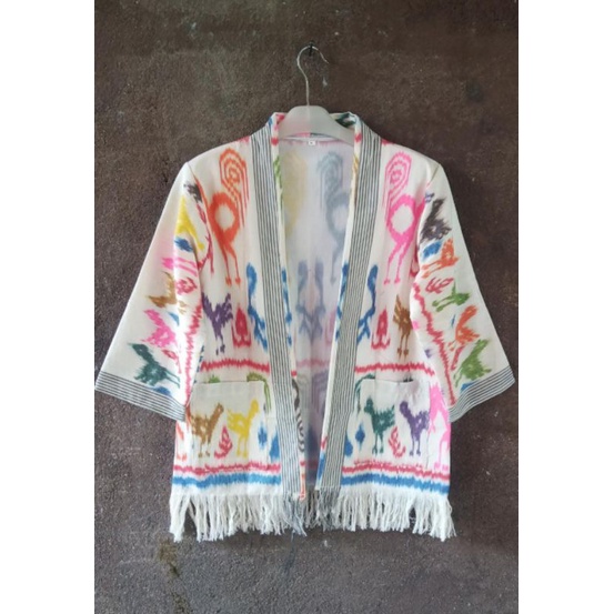 BEST MOTIF OUTER TENUN SUMBA NTT ASLI - KIMONO ETHNIC KIMONIK ETHNICMINE OUTER AEC MOTIF SUMBA NTT