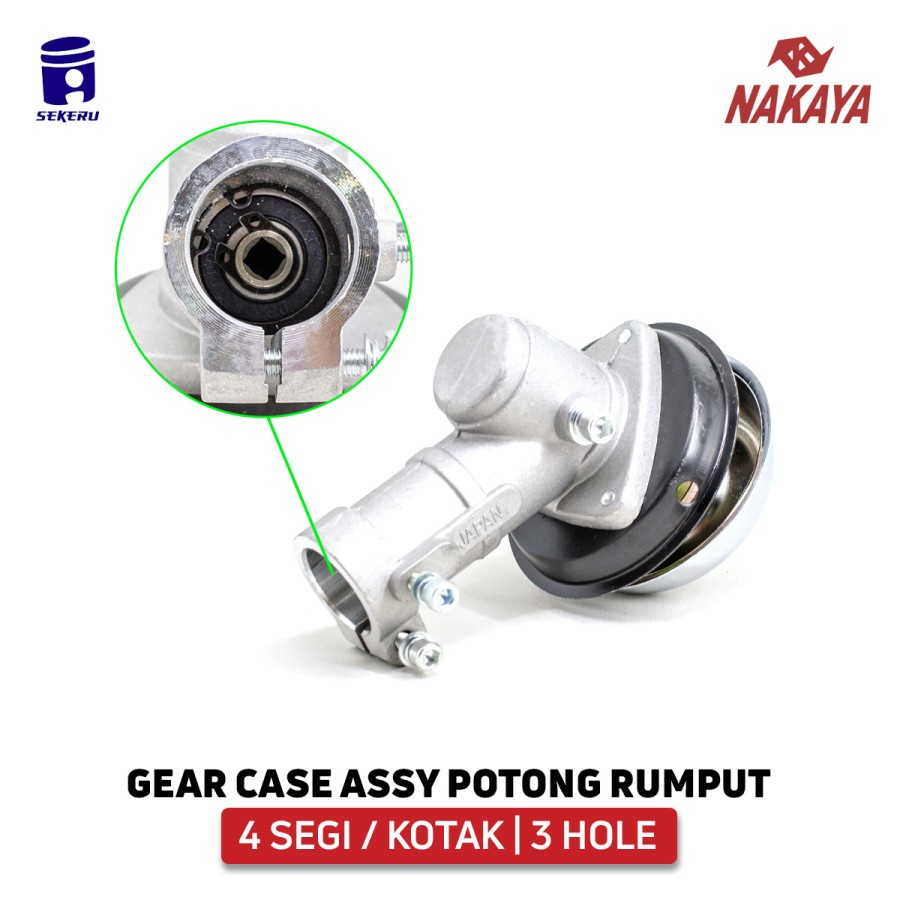 Kepala Mesin Potong Rumput drive shaft Gearcase AS Segi 4 Nakaya