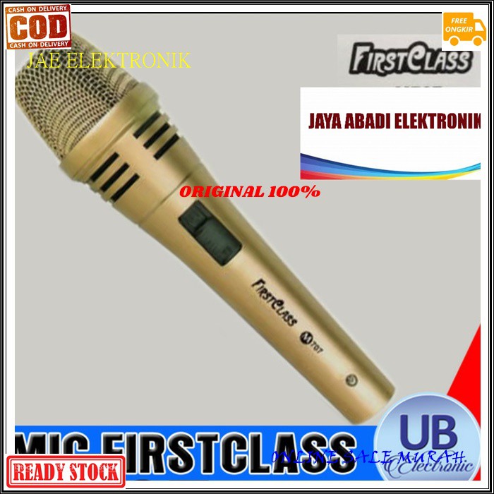 G510 First class Mic kabel dynamic ORIGINAL  Microphone besi metal profesional firstclass pro sing cable karaoke vocal audio sound mik pengeras suara mikrophone EMAS  Bisa buat segala jenis audio sound  WARNA EMAS Bahan dari BESI  Langsung nyala