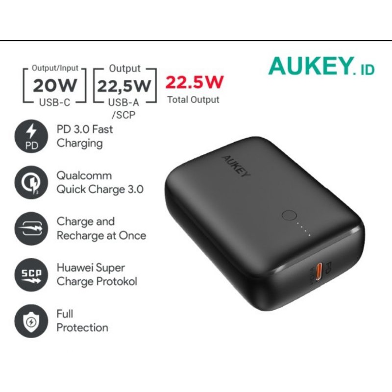 Aukey PB-N83S Powerbank 10000mAh Hitam