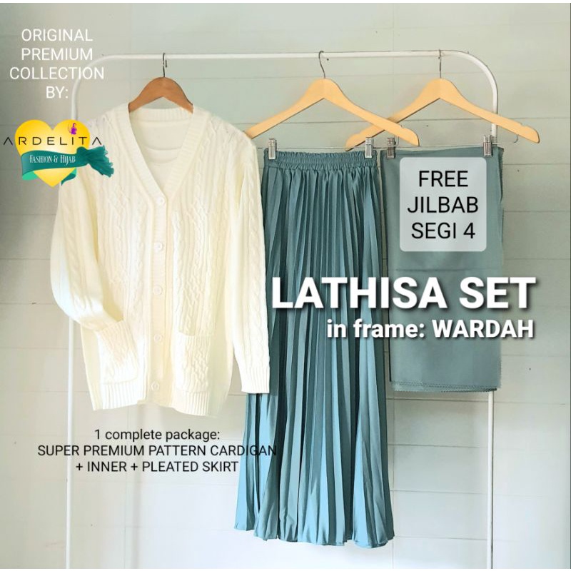 LATHISA SET PREMIUM WINTER LOOK/CARDIGAN HANGAT/OUTER EXPORT/SETELAN WANITA/OOTD HIJAB SELEGRAM