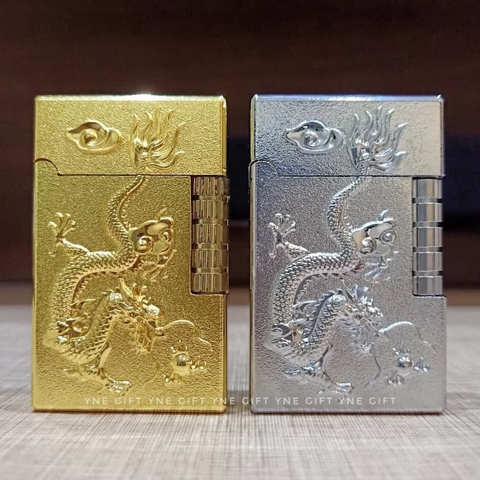 Korek Api Gas Model Dupont Motif Naga Lighter Buttane