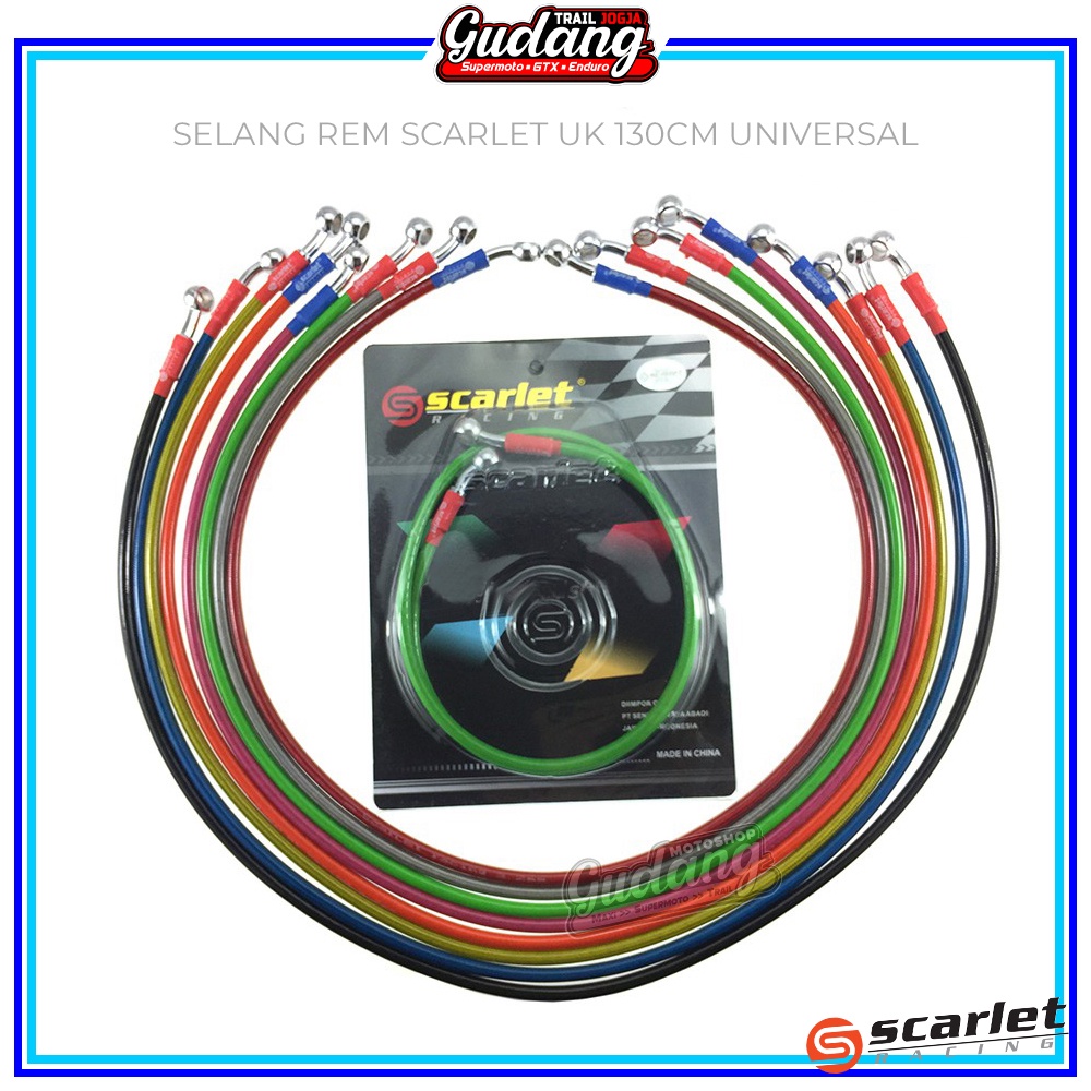 Selang Kabel Disk Selang Rem Cakram SCARLET Ukuran 60/95/105/120/130/150/215 cm Universal