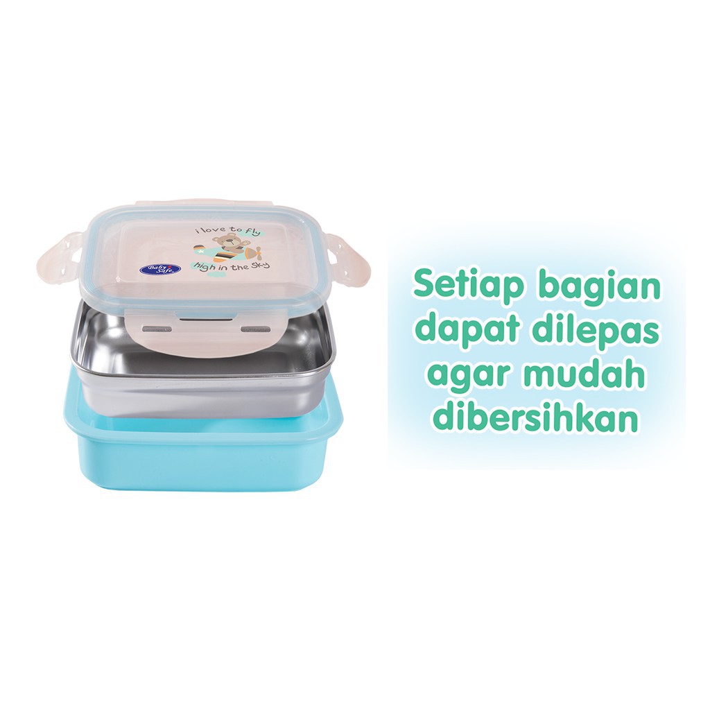 Baby Safe Stainless Steel Lunch Box SS009 360ml / Tempat Makan