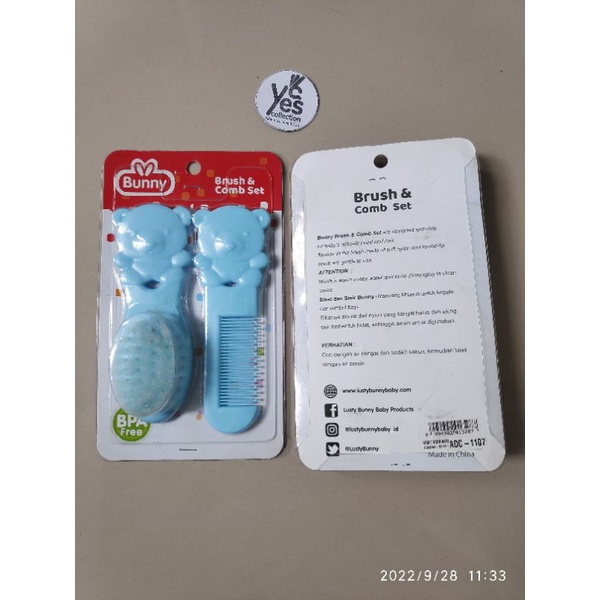 Bunny Brush &amp; Comb Set 1102/1104/1107 Paket Sikat Sisir Lembut Halus Baby 0 Bulan Newborn Bayi Baru Lahir Cewek Cowok buny