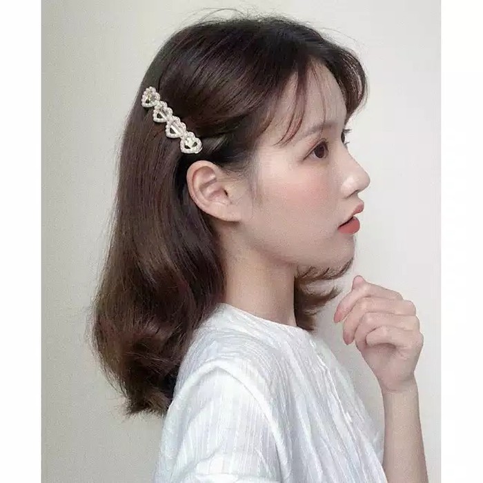 CLEARANCE SALE - JJ0107 - Hair Clip Korea Jepit Korea Jepit Rambut Kpop Wanita Mutiara - Gold