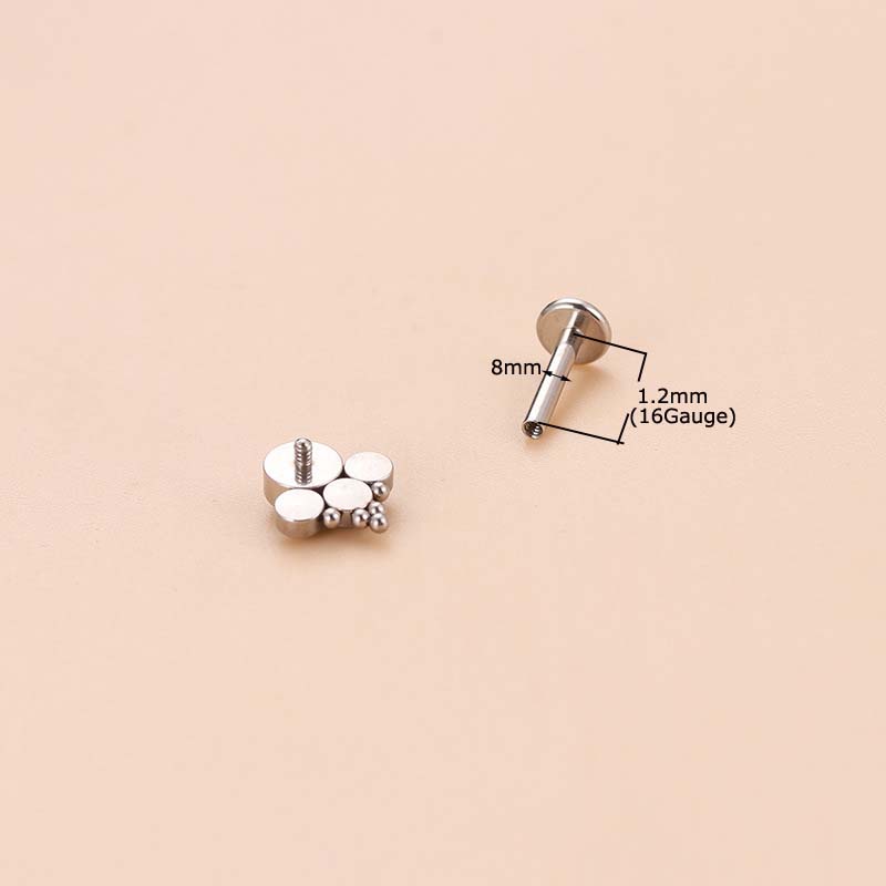 1pc Anting Tindik Bibirtubuh Bahan Stainless Steel Hias Opal17 16Gauge Untuk Priawanita