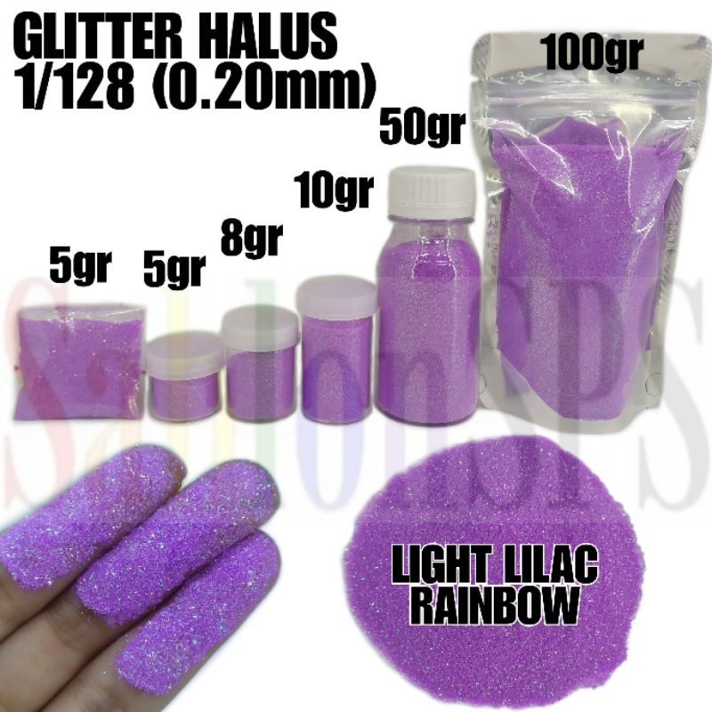 BUBUK GLITER LIGHT LILAC RAINBOW GLITTER POWDER 50gr BOTOL