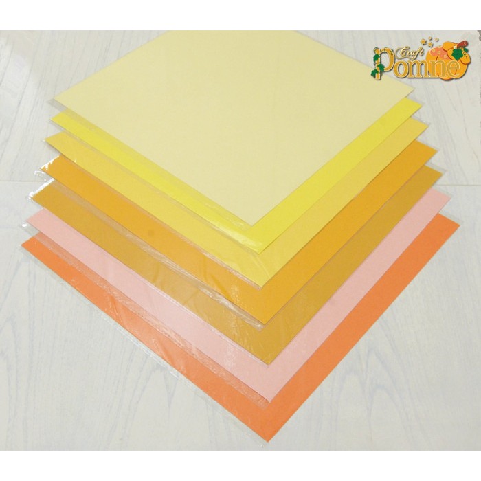 Kertas Scrapbook - Canvas 216 GSM 12&quot; x 12&quot; (Yellow &amp; Orange)