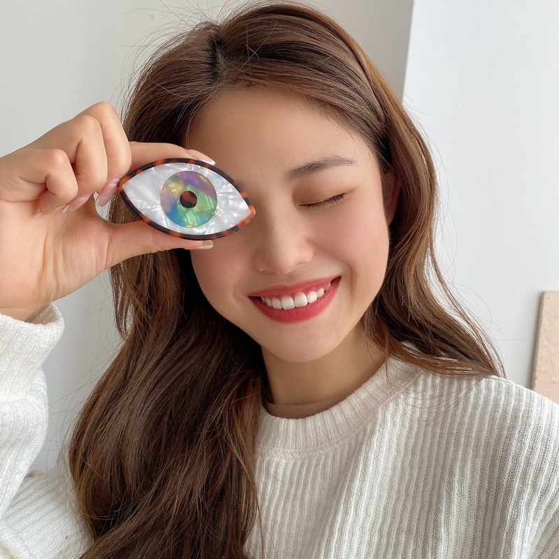 Women Korean INS Style Devil Blue Eye Acetic Acid Hair Clips