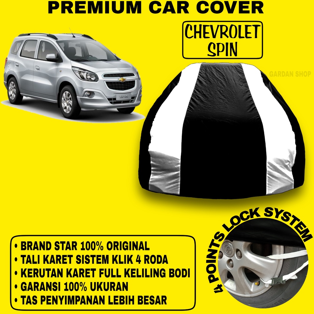 Body Cover CHEVROLET SPIN Sarung Strip SILVER Penutup Pelindung Bodi Mobil Chevrolet Spin PREMIUM Cover