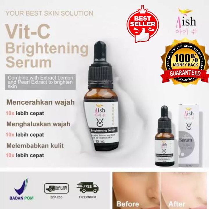 Aish Brightening Serum Wajah (15ml) Asli Korea Serum Pemutih Wajah Original BPOM