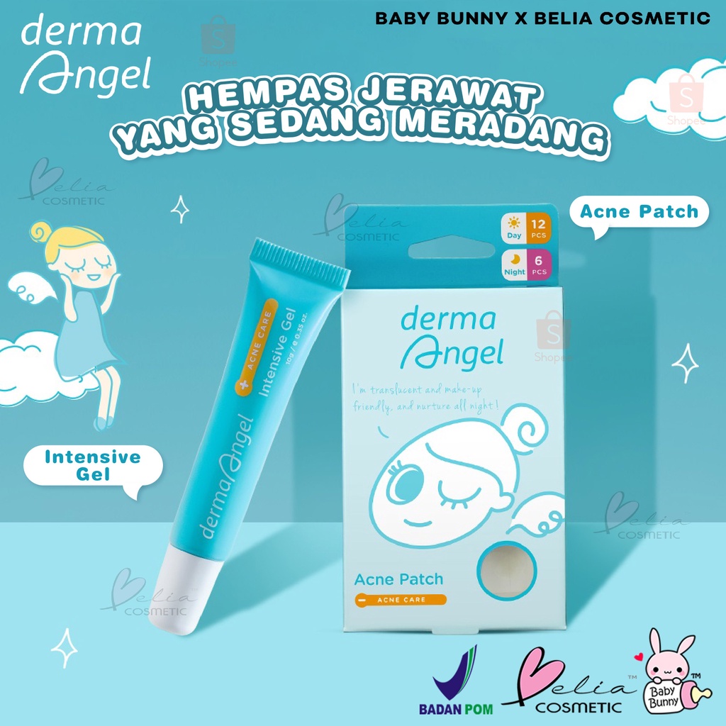 ❤ BELIA ❤ DERMA ANGEL (✔️BPOM)  Acne Patch Day Night | Plester Jerawat Transparan | Intensive Gel